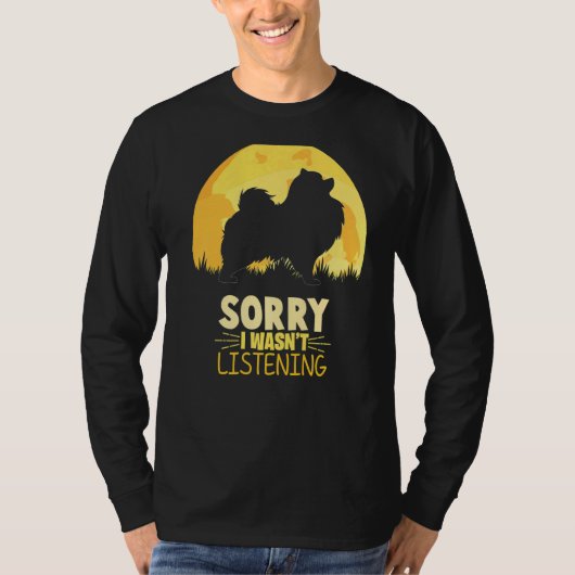ポメラニア犬ドッグレトロ Tシャツ (正面)
