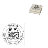 ポメラニア犬ドッグ差出人住所ファミリー ラバースタンプ (押印)