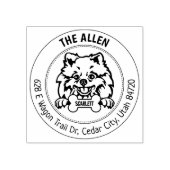 ポメラニア犬ドッグ差出人住所ファミリー ラバースタンプ (インプリント)