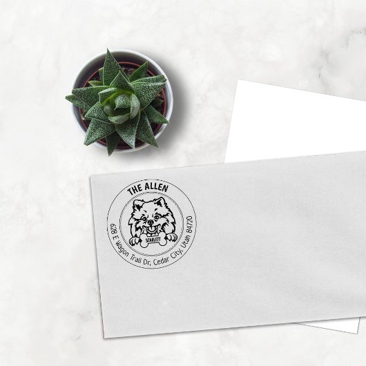 ポメラニア犬ドッグ差出人住所ファミリー ラバースタンプ