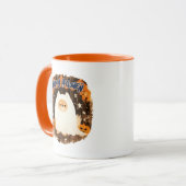 ポメラニア犬ドッグ幽霊の衣装 – ハッピーハローウィン マグカップ (正面左)