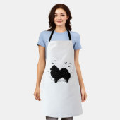 ポメラニア犬ドッグ – ハロウィンムーンシルエットクラシック エプロン (着用した状態)