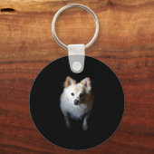 ポメラニア犬ドッグinダークキーチェーン キーホルダー (正面)