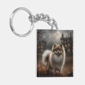 ポメラニア犬ハロウィンホラー キーホルダー (正面左)