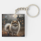 ポメラニア犬ハロウィンホラー キーホルダー (裏面)