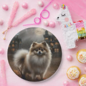 ポメラニア犬ハロウィンホラー ペーパープレート (パーティー)