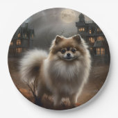 ポメラニア犬ハロウィンホラー ペーパープレート (正面)