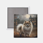ポメラニア犬ハロウィンホラー マグネット (正面/裏面)