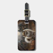 ポメラニア犬ハロウィンホラー ラゲッジタグ (正面縦)