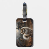 ポメラニア犬ハロウィンホラー ラゲッジタグ (裏面縦)