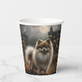 ポメラニア犬ハロウィンホラー 紙コップ (正面)