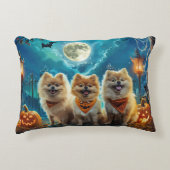 ポメラニア犬ハロウィン不気味 アクセントクッション (正面)