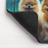 ポメラニア犬ハロウィン不気味 マウスパッド (コーナー)