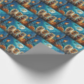 ポメラニア犬ハロウィン不気味 ラッピングペーパー (角)