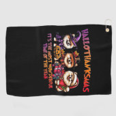 ポメラニア犬ハロウィーン感謝祭クリスマスクラス ゴルフタオル (横)