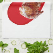 ポメラニア犬バレンタイン キッチンタオル (折り畳み)