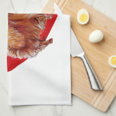 ポメラニア犬バレンタイン キッチンタオル (四つ折り)