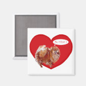 ポメラニア犬バレンタイン マグネット (正面/裏面)