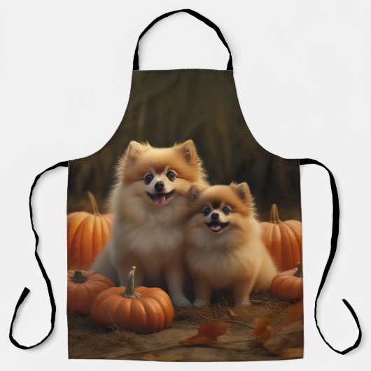 ポメラニア犬パピーオータムデライトカボチャ エプロン (正面)