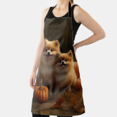 ポメラニア犬パピーオータムデライトカボチャ エプロン (インサイチュ)