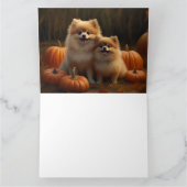 ポメラニア犬パピーオータムデライトカボチャ カード (内部)