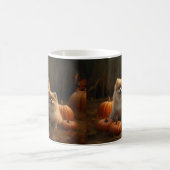 ポメラニア犬パピーオータムデライトカボチャ コーヒーマグカップ (中央)