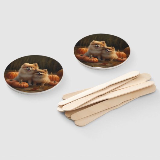 ポメラニア犬パピーオータムデライトカボチャ ハンドファン (組立なし)