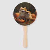 ポメラニア犬パピーオータムデライトカボチャ ハンドファン (正面)