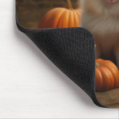 ポメラニア犬パピーオータムデライトカボチャ マウスパッド (コーナー)