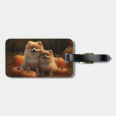 ポメラニア犬パピーオータムデライトカボチャ ラゲッジタグ (裏面横)