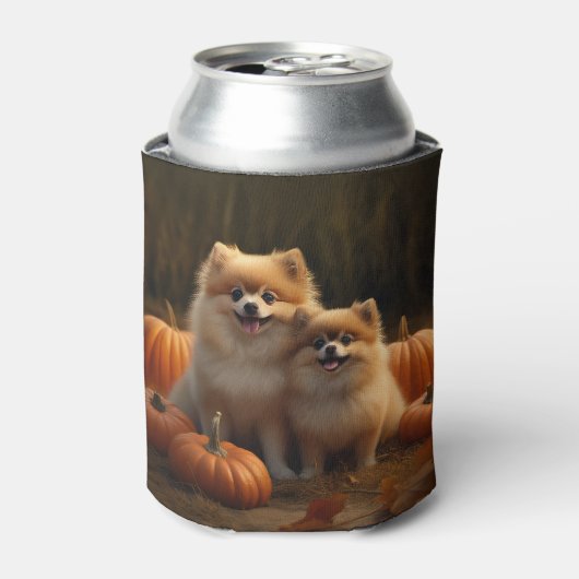 ポメラニア犬パピーオータムデライトカボチャ 缶クーラー (缶正面)