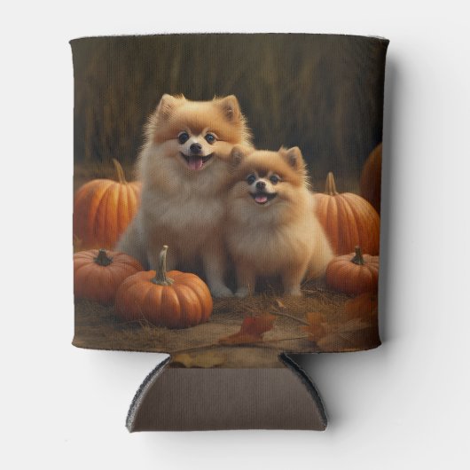 ポメラニア犬パピーオータムデライトカボチャ 缶クーラー (正面)