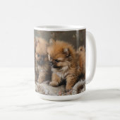 ポメラニア犬パピートリオヴィンテージ コーヒーマグカップ (正面右)
