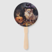 ポメラニア犬パンプキンズハロウィンホラー ハンドファン (正面)