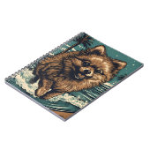 ポメラニア犬ビーチ ノートブック (左側)