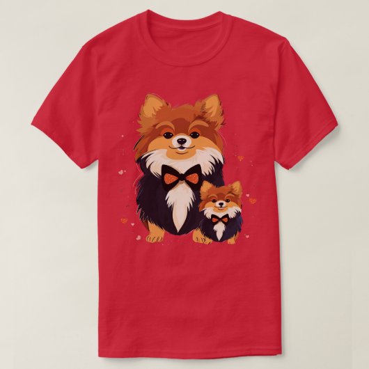 ポメラニア犬ファーザーズの日 Tシャツ (デザイン正面)