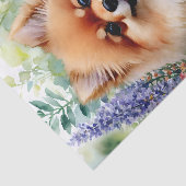 ポメラニア犬フローラウォーターカラーカニーンアート 薄葉紙 (詳細)