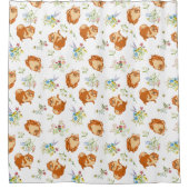 ポメラニア犬フローラシャワーカーテン シャワーカーテン (正面)