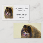 ポメラニア犬ブラックアンドタンズ絵画オリジナルドッグアート 名刺 (正面/裏面)