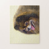 ポメラニア犬ブラック&タン絵画ズオリジナルドッグアート ジグソーパズル (縦)