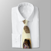 ポメラニア犬ブラック&タン絵画ズオリジナルドッグアート ネクタイ (タイ)