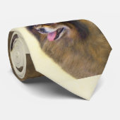 ポメラニア犬ブラック&タン絵画ズオリジナルドッグアート ネクタイ (ロール)