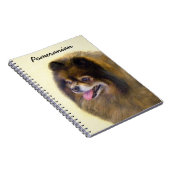 ポメラニア犬ブラック&タン絵画ズオリジナルドッグアート ノートブック (右側)