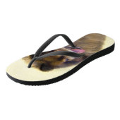 ポメラニア犬ブラック&タン絵画ズオリジナルドッグアート ビーチサンダル (アングル)