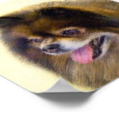 ポメラニア犬ブラック&タン絵画ズオリジナルドッグアート ポスター (角)