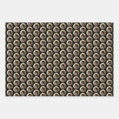 ポメラニア犬ブラック&タン絵画ズオリジナルドッグアート ラッピングペーパーシート (正面3)