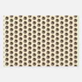 ポメラニア犬ブラック&タン絵画ズオリジナルドッグアート ラッピングペーパーシート (正面)