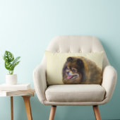 ポメラニア犬ブラック&タン絵画ズオリジナルドッグアート ランバークッション (椅子)