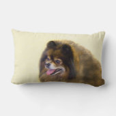 ポメラニア犬ブラック&タン絵画ズオリジナルドッグアート ランバークッション (裏面)