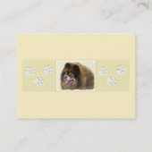 ポメラニア犬ブラック&タン絵画ズオリジナルドッグアート 名刺 (裏面)